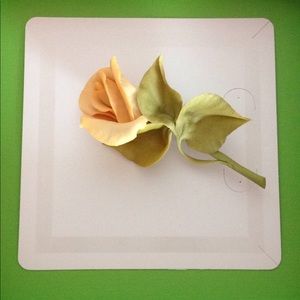 Porcelain vintage rose pin  NIB